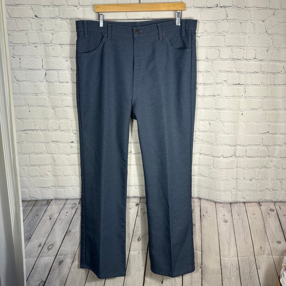 Vintage Levis Panatela Action Slacks Mens‎ 42x32 Blue Dacron Polyester Made USA